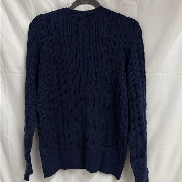 Charter Club Women’s Button-Shoulder Long Sleeve Knit Navy Sweater. R13B - Picture 3 of 7